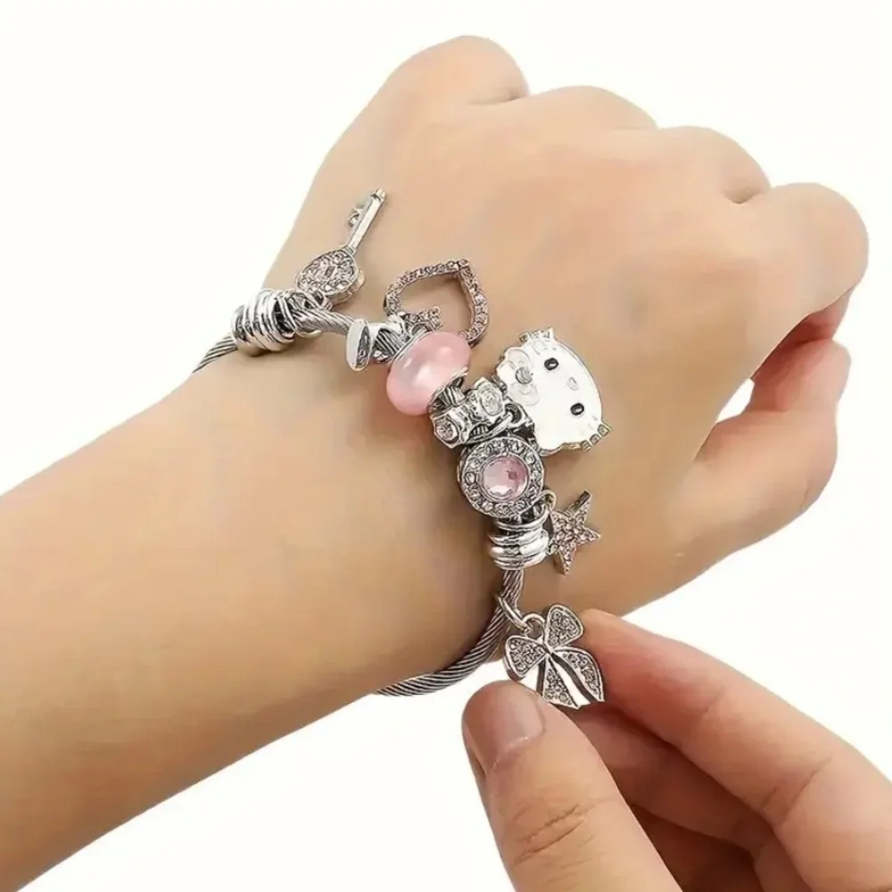 Hello Kitty Charm Bracelet with Pink Accents